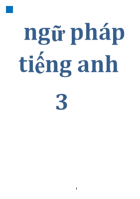 Ngữ pháp Tiếng Anh Lớp 3